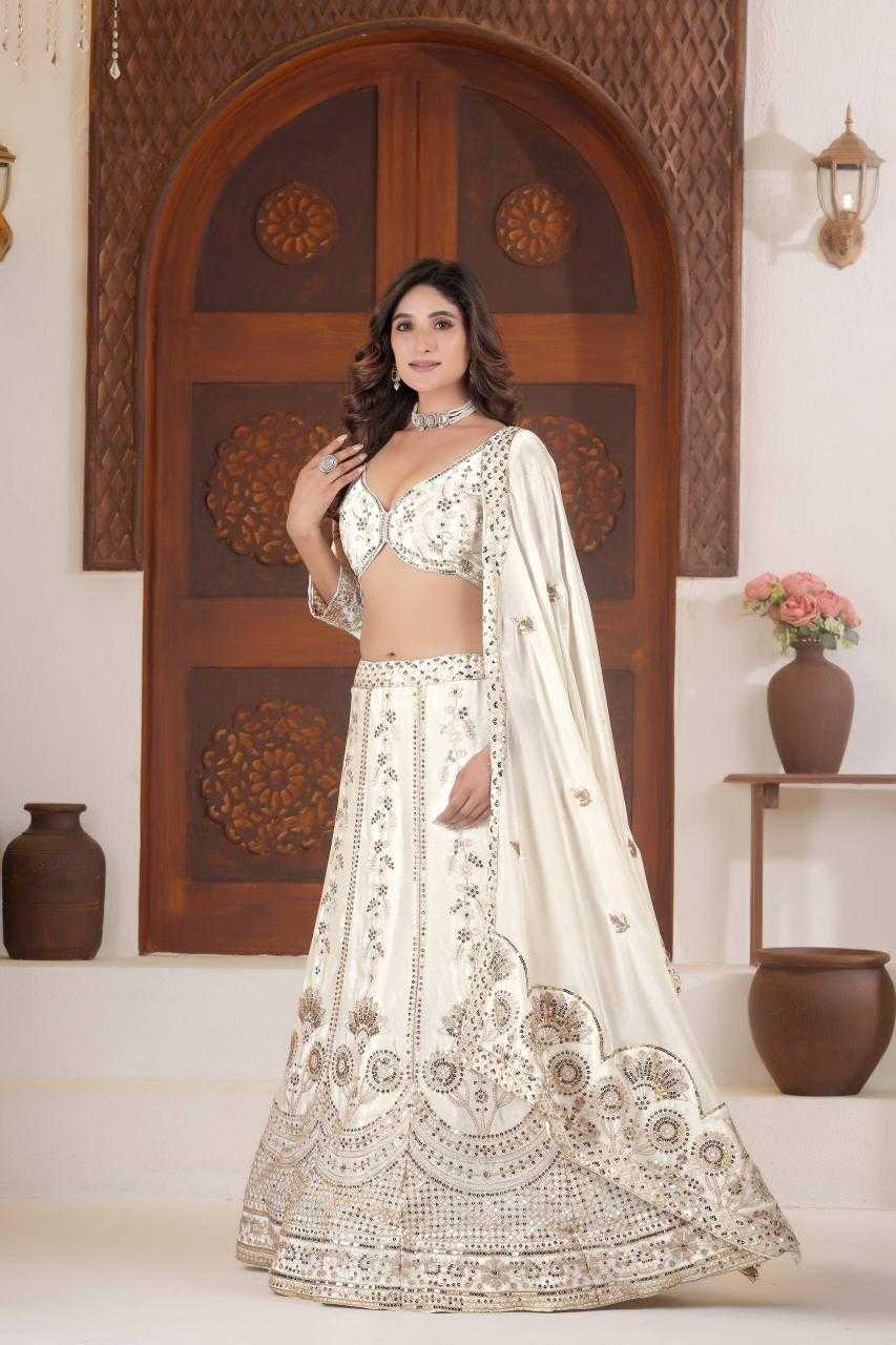 Chinon Silk Designer Sequins Lehenga Outfits